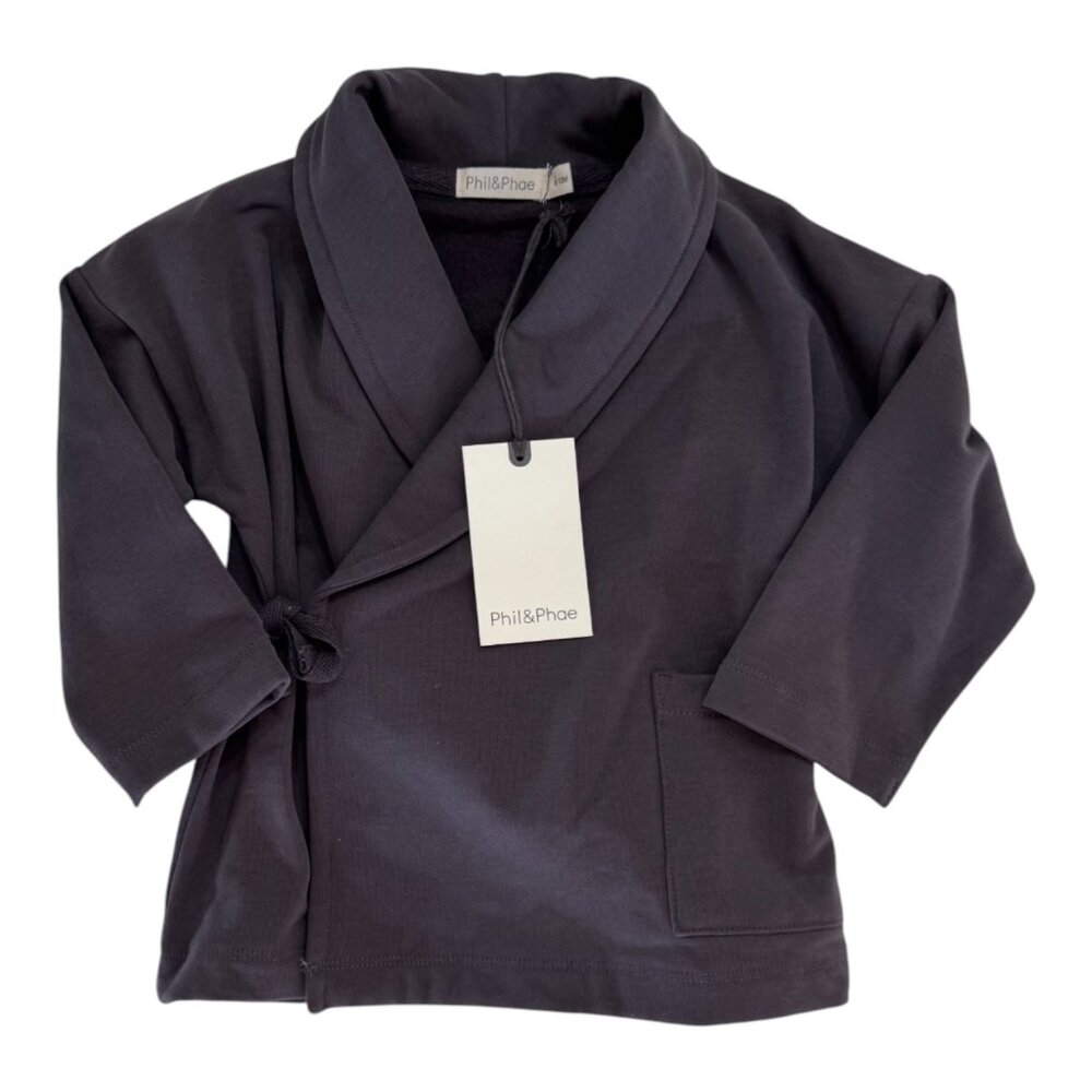 PHIL&PHAE - CROSS OVER SWEAT JACKET - 95% ORGANIC COTTON - BROWN  - NWT